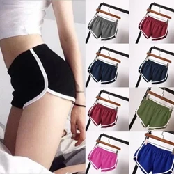 Quần Short Thể Thao Nữ Mùa Hè 2024 Mới Màu Kẹo Chống Trống Skinny Quần Short Áo Nữ Lưng Thun Đi Biển Correndo Quần Ngắn