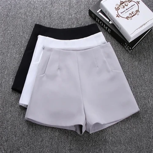 Pantaloni scurți noi 2024 pentru femei, vară, cu talie înaltă, în linie A, pentru costum casual, pentru femei, de culoare solidă, pantaloni scurti, pentru femei