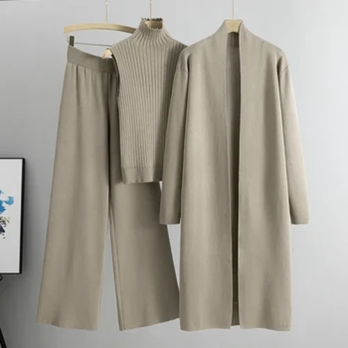 Tautotogo Autumn 3 vaega tama'ita'i Cardigan Tracksuits lalaga ofuvae Seti Su'e Su'e Su'e tama'ita'i Vaitausaga Fa'atama'ita'i Seti 3.