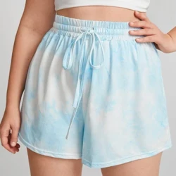 Plus Kích Thước Dây Rút Eo Mùa Hè Thường Ngày Dây Buộc Quần Short Aó Ống Rộng Thắt Nút Quần Short Nữ Size Lớn Quần Short Thể Thao 7XL 8XL