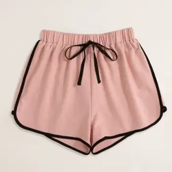 Finjani Plus Size Mulheres Shorts Contraste Guarnição Cordão Golfinho Shorts Roupas Casuais Para O Verão Novo