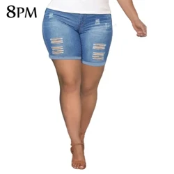 Nā Pōkole Denim Nui Nui o nā Wahine Piʻi Puʻuwai Kiʻekiʻe Nā Pōkole Paʻa Paʻa Paʻa Paʻa Paʻa Paʻa 2XL ouc1532