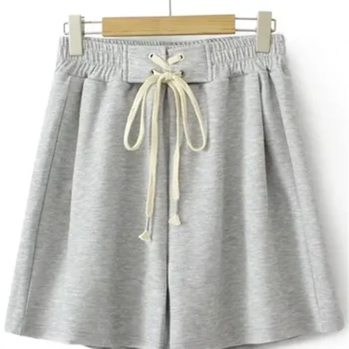 Îmbrăcăminte pentru femei de mărime mare Pantaloni scurți cu talie elastică, cu șnur, pantaloni scurți din material țesut Pantaloni largi, cu picioare largi