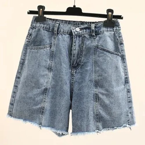 Plus Size Nữ Quần Short Denim Thời Trang Mùa Hè 2023 Quần Jean Thẳng Rời Nóng Quần Quá Khổ Đường Cong Quần Áo J4-1048