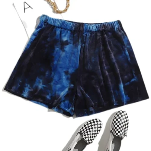 Fa'aopoopo le Laise Drawstring Waist Summer Casual Tie Dye Shorts Fa'ata'ita'i Va'ava'a Lautele Nono Pu'u Pu'upu'u Ta'aloga Tele Laise 6XL 7XL 8XL