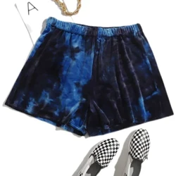 Plus Size Trekkoord Taille Zomer Casual Tie Dye Shorts Vrouwen Losse Wijde Pijpen Knoop Shorts Grote Maat Sportshorts 6XL 7XL 8XL
