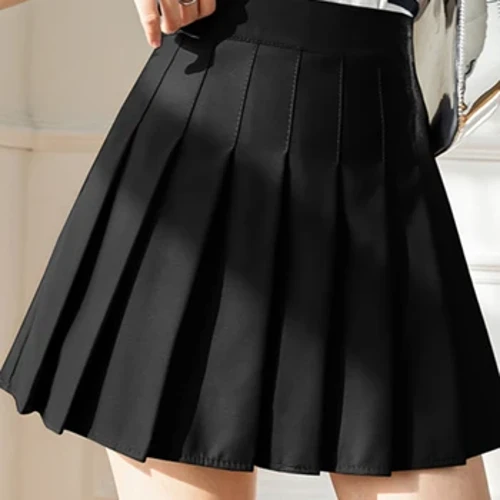 ZOKI Merched Gwyn Sgertiau Pleated Haf Merched Zipper Waist Uchel Merched yn Dawnsio JK Sgert Mini Myfyriwr Ffasiwn Du A Line Faldas 2023