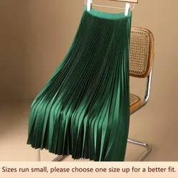 Pure Color Versatile Pleated Skirt Solid Color High Waist Pleated Skirt Half Easy Matching Pambabaeng Damit