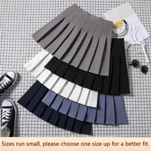 100-kruis Vrouwen Lente Zomer Jk Wit A-kruis Hoge taille Korte Rok Herfst Winter Plaid Halve rok