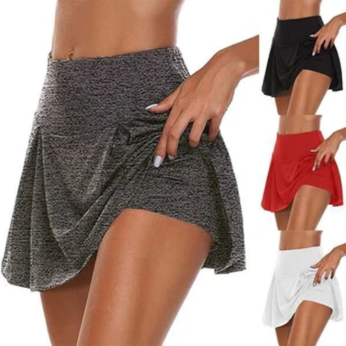 2023 Sommar Kvinnor Sport Tennis Dans Fitness Korta kjolar Snabbtorkande Solid damfoder Hög midja Minigolf Sportkjolar