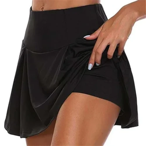 Sommar Dam Sprints Tennis Dans Fitness Korta kjolar Snabbtorkande Solid Kvinnlig Foder Hög midja Minikjolar Shorts DF4987