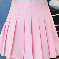 Kalevest Y2k Sweet Girl minigonne a pieghe bianche gonna da donna rosa giapponese a pieghe corta stile coreano a vita alta