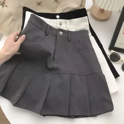 Sciorta pleated Ard-wanna Y2K Mná Coláiste Éide Éide Stíl Pants Sábháilteachta Sciortaí Mini Bean Sráid na Cóiré Sciorta A-Líne caol