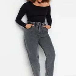 Trendyol Curve Trendyol Jeans ya Wanawake ya Kiuno cha Juu cha Denim Plus Size