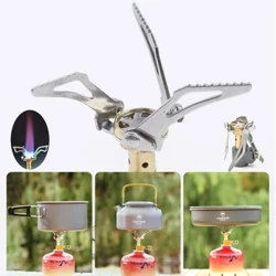 Mini Integréiert Gas Uewen Brenner Outdoor Portable Liichtgewiicht Gas Uewen Single Titan Camping Gas Uewen Camping Cooker