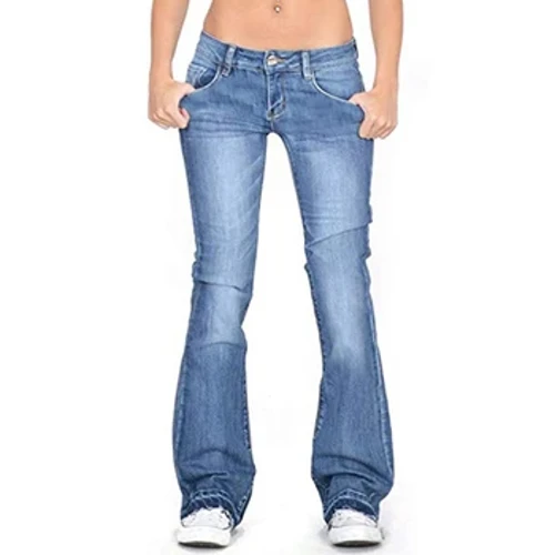 Denim Nữ Quần Mùa Hè 2024 Chắc Chắn Cao Cấp Co Giãn Loe Quần Jean Thời Trang Hàn Quốc Dạo Phố Vintage Quần Femal Quần Áo