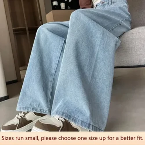 High-waisted Loose-fit Pambabaeng Casual Jeans Slimming Long Trousers Spring 2024 Edition