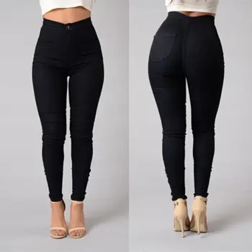 UKUDAYISWA OKUSHISAYO Abesifazane I-Denim Skinny Jeggings Ibhulukwe Eliphezulu Lokunweba I-Jeans Amabhulukwe Epensela Encane