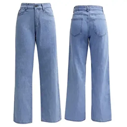 Phụ Nữ Quần Jean Slim Fit Cao Cấp Ống Rộng Quần Jean Nữ Có Túi Thẳng Retro Slim Fit Chiều Dài Quần Denim trong Cho Một