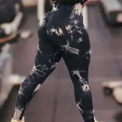 ʻO nā wahine Tiedye Gym Leggings Seamless Mujer Push Up Booty Pants Scrunch Sports Fitness High Waist Workout Yoga Leggins Drop Ship