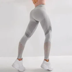 Quần legging thể hình nữ eo cao Quần legging liền mạch Quần áo thể thao thoáng khí Legging tập luyện Feamle