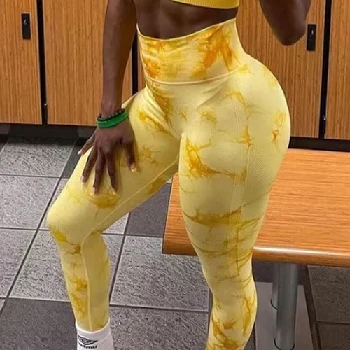 Lipsuvärvi õmblusteta jõusaali säärised Naiste Push Up Naiste Mallas Sport Fitness Contour Jooga Jooksupüksid Elastsed säärised