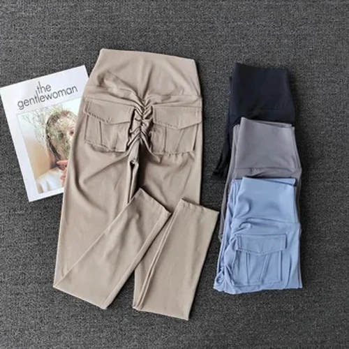 PRÓBÁLJON MEG A BN Fitness Jóga Nadrág Sport Stretch Leggings Zseb Női Meztelen Magas derekú Push Up Leggings Edzés Futás Tornatermi Ruházat