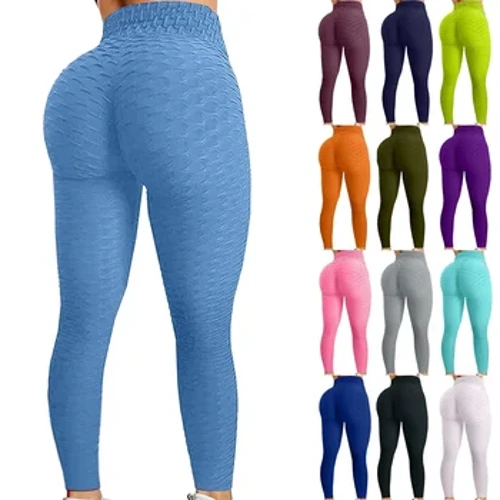 Leggings de ioga multicoloridas para mulheres – Calças justas esportivas de alto desempenho para ioga com efeito de levantamento de bumbum
