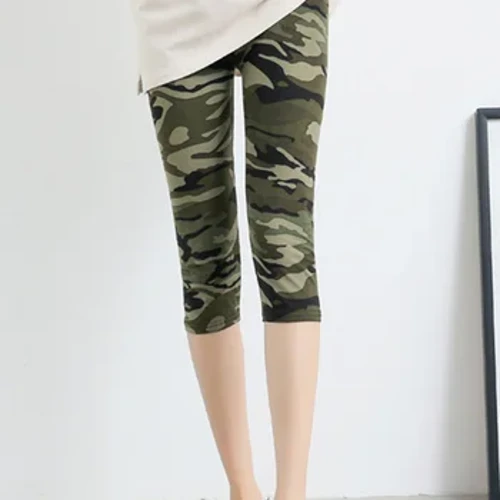 ʻO CUHAKCI Paʻi ʻana i ke kauwela wahine Leggings Cropped Pants Casual Stretched Graffiti Tie Dyed Elastic Capris