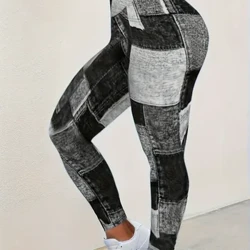 Plus Kích Thước 1XL-5XL Định Hình Mông Cao Cấp Quần Legging Thể Thao Nữ Thời Trang In Kẻ Sọc Quần Legging Tập Yoga