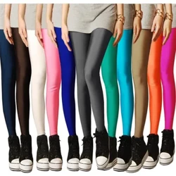 2022 ʻO ka puna wai hou ʻo Autume Solid Candy Neon Leggings no nā wahine kiʻekiʻe kiʻekiʻe kiʻekiʻe wahine Sexy Legging Pants Kaikamahine Lole Leggins