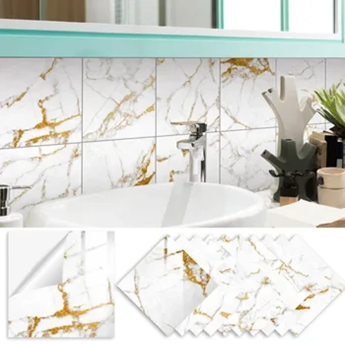 Pvc Tile Floor Stickers Waterproof Wall Sticker Self Adhesive Oil Proof 15*15cm,20*20cm Kitchen Decor Stickers