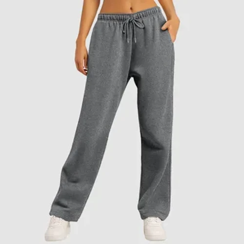 Yosh ayollar kiyimlari Ayollar uchun mo'ynali astarli sport shimlari Keng tekis oyoqli shimlar pastki sport shimlari Joggers shimlari Ayollar shimlari