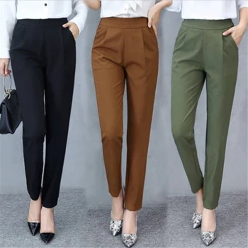 Phù Hợp Với Quần Co Giãn Cho Nữ Cổ Điển Hậu Cung Quần Phong Cách Doanh Nhân Quần Có Túi Ôm Quần Lưng Cao H7EF