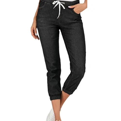 Jeans za Kawaida za Wanawake za Mid Rise za Skinny Drawstring Elastic Kiuno Suruali ya Denim Suruali ya Jogger ya Kike