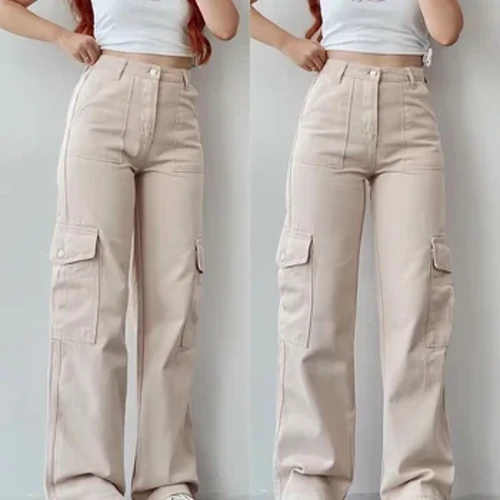 Intwasahlobo Entsha Yasekwindla Abesifazane Abazacile I-Joker Amabhulukwe Avamile okhalweni Amabhulukwe anezinhlangothi ezintathu-ntathu Ama-waist Waist Overalls Qoqa Isimo Sokhalo
