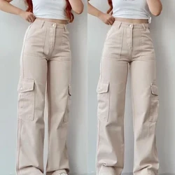 Bagong Autumn Spring Thin Women Joker Casual Pants Waist Three-dimensional Pocket Pants Waist Overall Collect Waist Shape