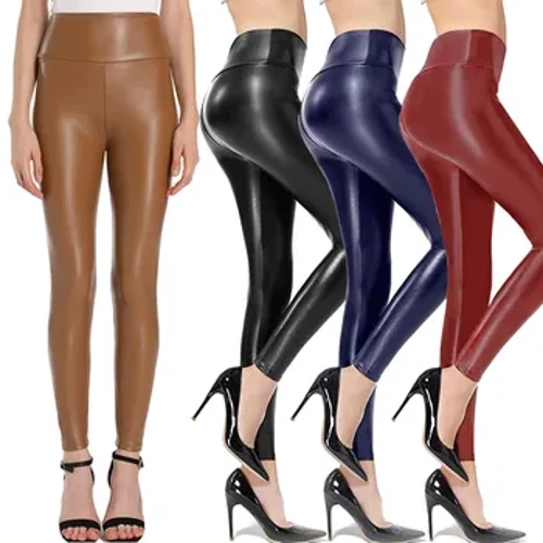 2021 Pants Gaeaf Legins Lledr Pwmp Achlysurol Merched Trowsus Hollti Benywaidd Cynnes Slim Fit Pants Lledr Gwasg Uchel Hydref Newydd