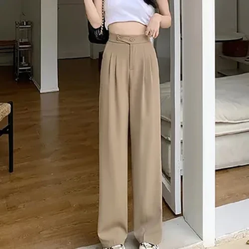 Quần Nữ Cao Cấp Che Bụng Nhìn Mỏng Rời Cao Cấp Kích Thước Lớn Thẳng Rời Áo Phù Hợp Với Quần Pantalones de mujer