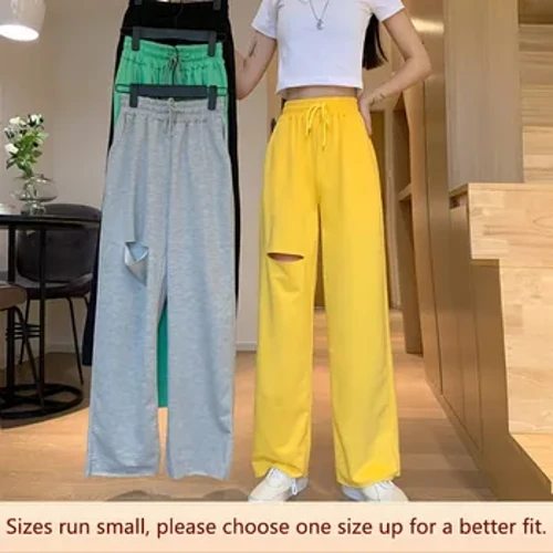 6535 Cotton Ngắn Thiết Kế Dây Rút Lỗ Quần Âu Nữ Mùa Hè Quần Thể Thao Leo Núi Cảm Giác Lỏng Lẻo Dài Kéo