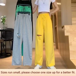 Pantalones informales holgados de algodón 6535 con diseño de cordón, pantalones deportivos de verano para mujer, sensación de escalada, sueltos y largos