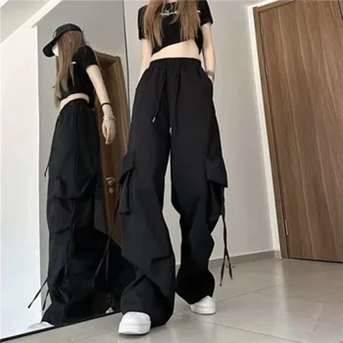 Y2k pantalone ženske odjeće pantalone jednobojne odjeće vrećaste hlače u korejskom stilu proljeće ljeto 2024. Vintage ulična odjeća za žene