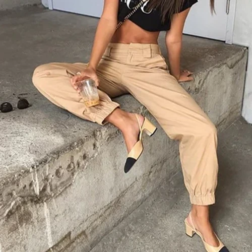 3XL Hoʻonui ʻia ka nui o ka ʻano Harajuku Pāluʻu Lōʻihi Wahine Khaki Cargo Palu Hip Hop Joggers Hula Combat Camo Sweatpants