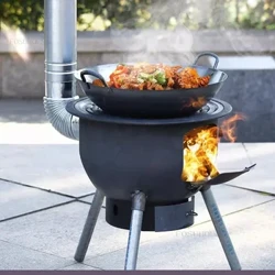Imigodi Yomlilo Yokukhempa Isitendi Sokushibilika Kwangaphandle Isitendi Sokukhempa Isithando Somlilo Sokushisa Izinkuni Isitofu Somlilo Household Yasemakhaya Isitendi Esiphathekayo se-Brazier Stove