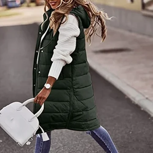 L'a lō'ihi me ka Hood waho Vest i lalo Wahine 'a'ahu quilted 'a'ahu lima 'ole ka hooilo 'a'ahu māmā.