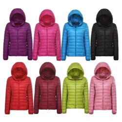 90 % ultralätt tunn dunjacka kvinnor Höst Vinter Plus Size Kort Varm Vit Duck Dunjacka Parka Bärbara ytterkläder för kvinnor