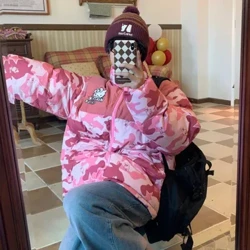 Cartún gleoite Hello Kitty Duaithníocht Harajuku Dúin Jacket Cóta Zipper Scaoilte Geimhridh Seaicéad Te Ócáideach do Mhná