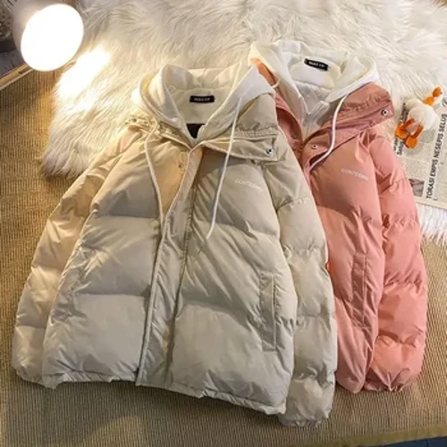 Jaket ritsleting ritsleting palsu Korea kanggo njaga jaket jaket katun Y2K kasual Joker kasual kanggo pria lan wanita ing Harajuku
