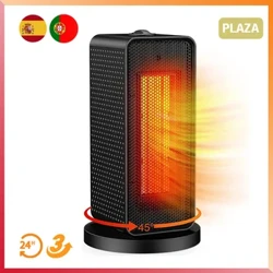 Portable Ceramic Heater 1200W electric heater na may awtomatikong swing, overheat at dump Proteksyon 3 posisyon ng init at gumaganang malamig na air fan, Itim