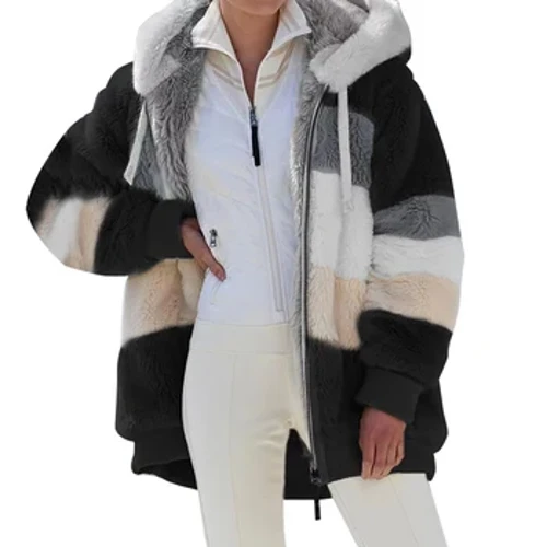 Siaced Merched Down Côt Gaeaf 2023 Siaced Merched â chwfl Siaced Merched Stitch Spliced ​​Cashmere Siaced Merched Pwytho Cotiau Merched Plaid